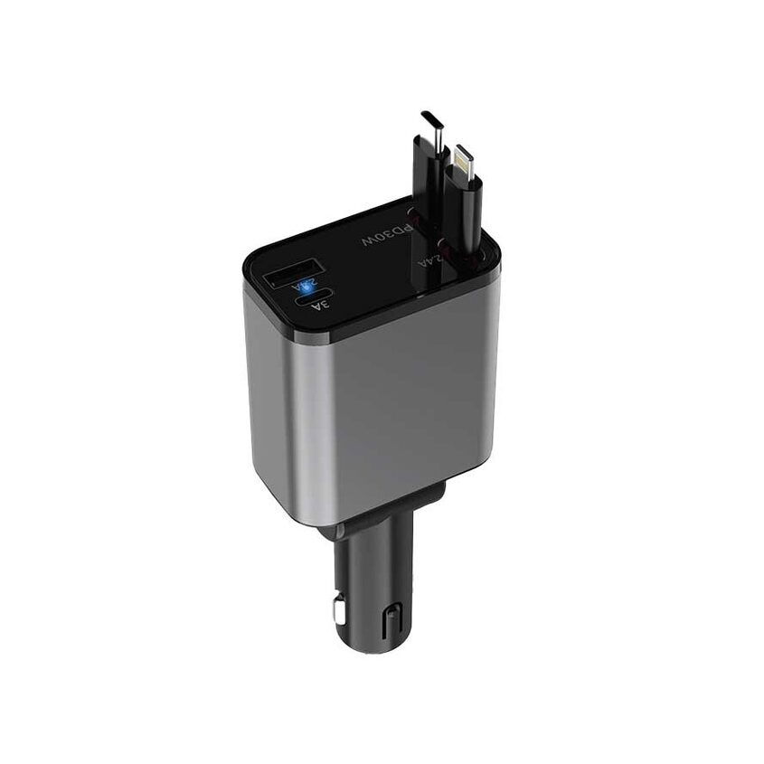 شارژر فندکی 50 وات گرین لاین مدل Retractable 50W