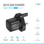 شارژر دیواری 20 وات پاوا مدل PW-GN20UK-BK